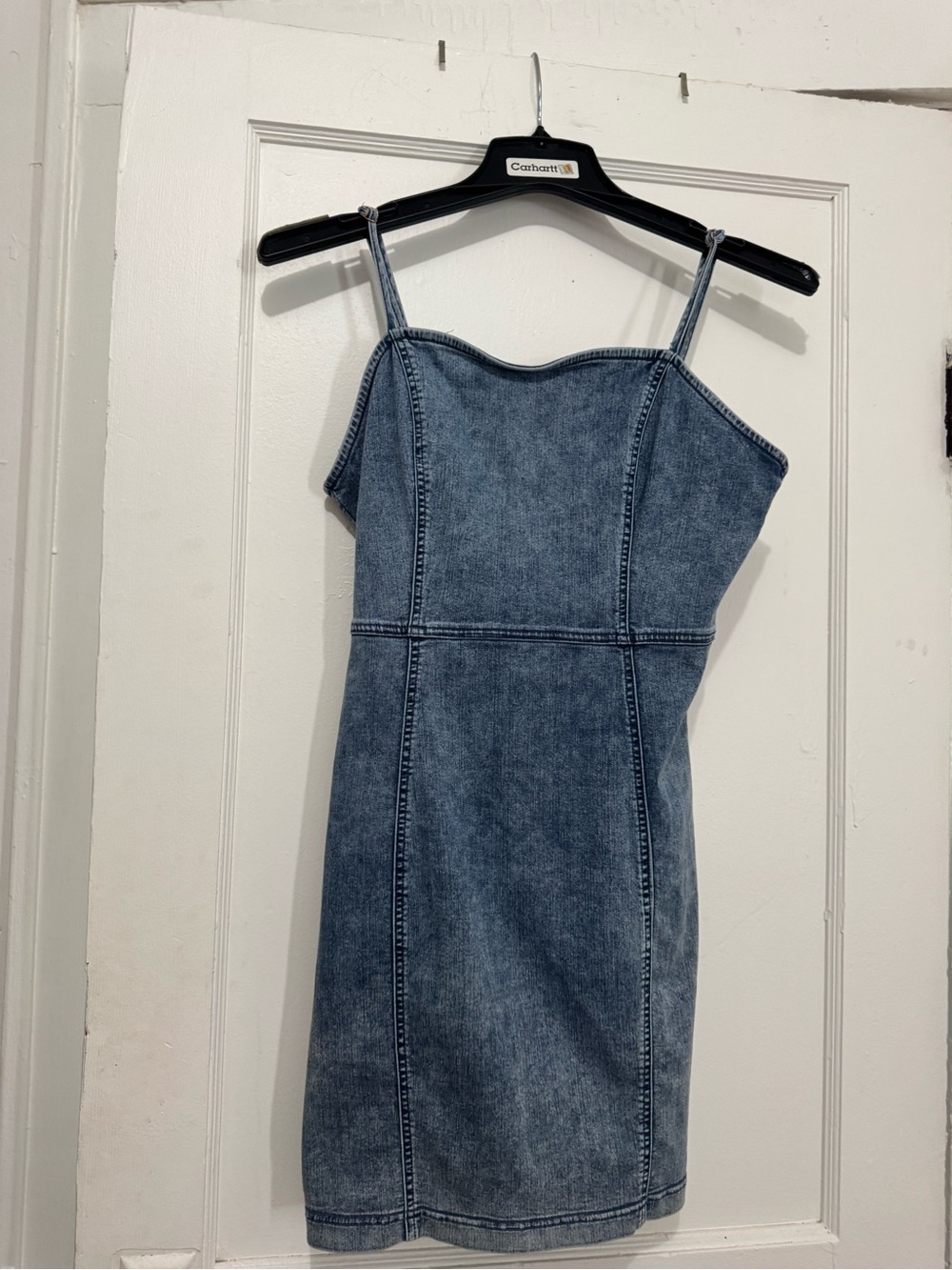 Denim Spaghetti Strap Dress - Blue